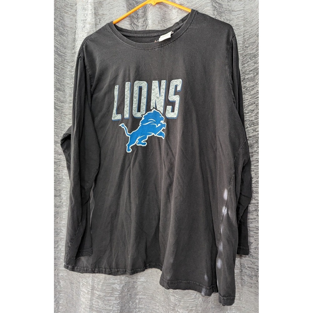 Lions Long‎ Sleeve Tshirt Unisex Cotton Sz XL Black